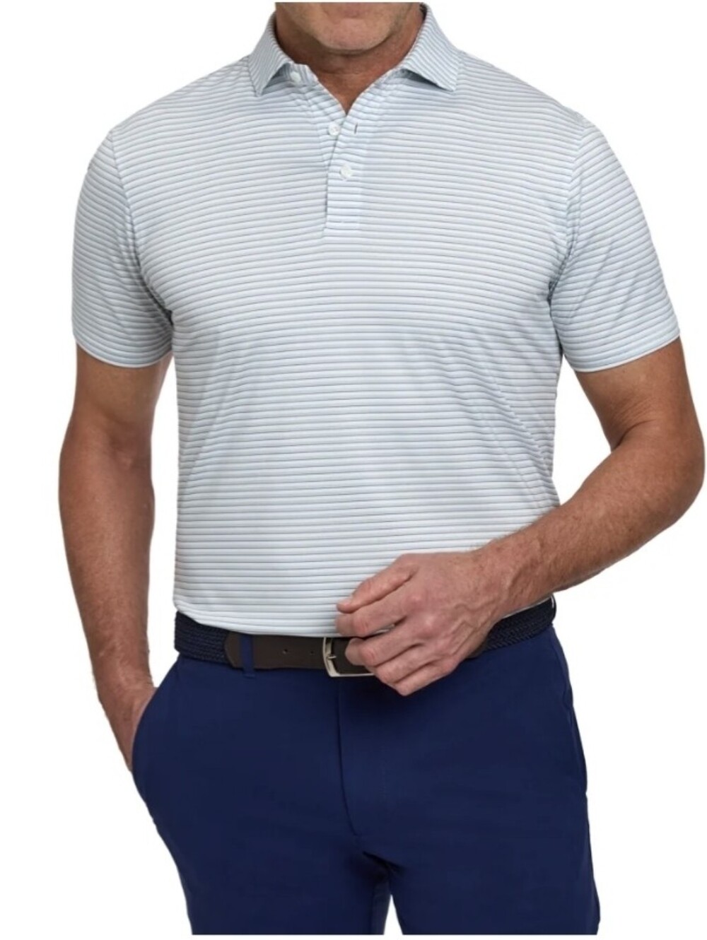 Holderness & Bourne Mens Latham Shirt: Cascade Green & Pacific Blue Size Small